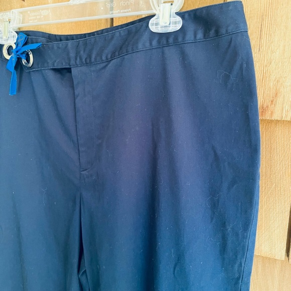 Lauren Ralph Lauren Navy Pants Flat Front Women’s Size 16  Cotton Straight Leg - Picture 4 of 8